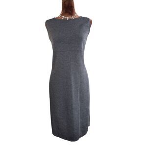 Minimalist grey midi knit sweater dress size S 💯wool NWOT